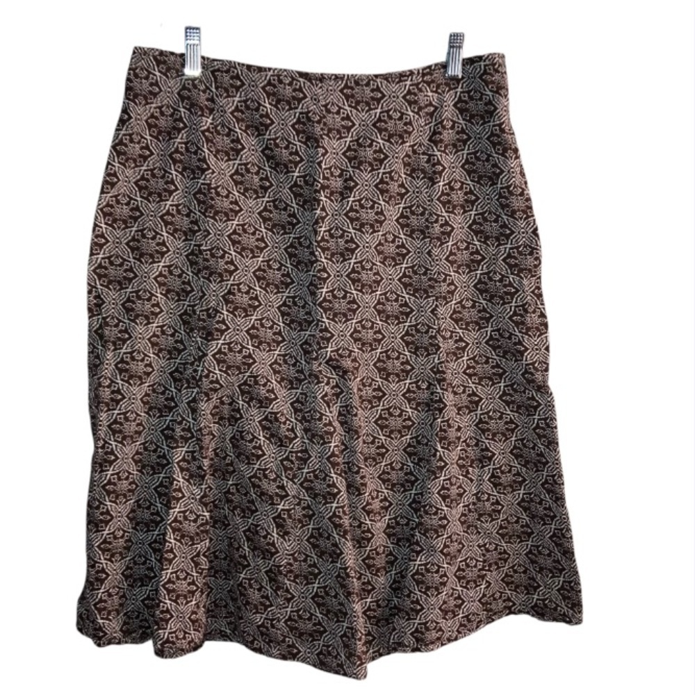 Charter Club Women's Brown Geometric Print
Cotton A-Line Skirt Size 12 boho